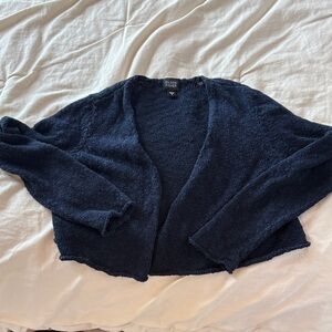 Eileen Fisher Women's Deep Blue Cropped Cardigan